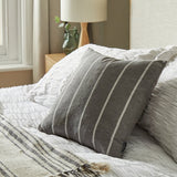 Habitat yarn dye stripe cushion charcoal 43x43cm, imported from the UK