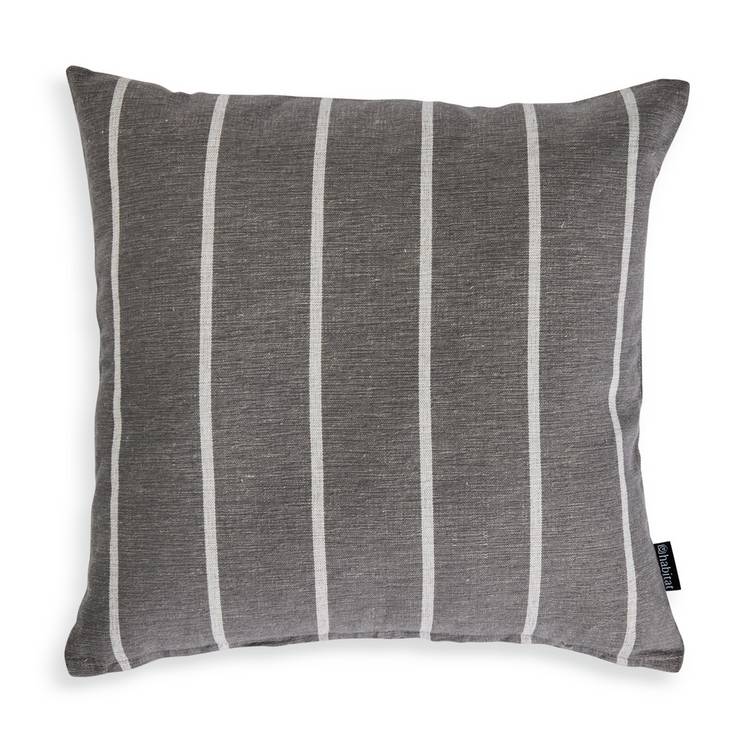 Habitat yarn dye stripe cushion charcoal 43x43cm, imported from the UK