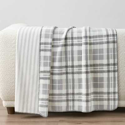 Costco UK Casual Living Reversible Grey & White Plush Throw 127 x 177 cm- Buy online at McGrocer