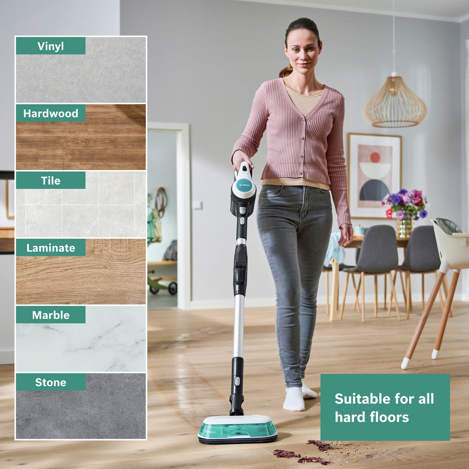 Bosch Unlimited 7 Aqua 2in1 cordless vacuum cleaner mop, UK version