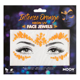 Moon Glow Neon UV Face Jewels Intense Orange, imported from the UK