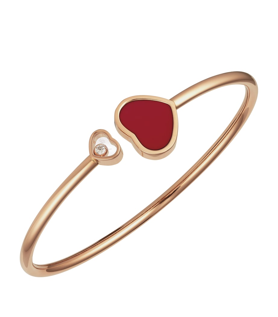 Chopard Happy Hearts rose gold bangle with moving diamond, imported from the UK