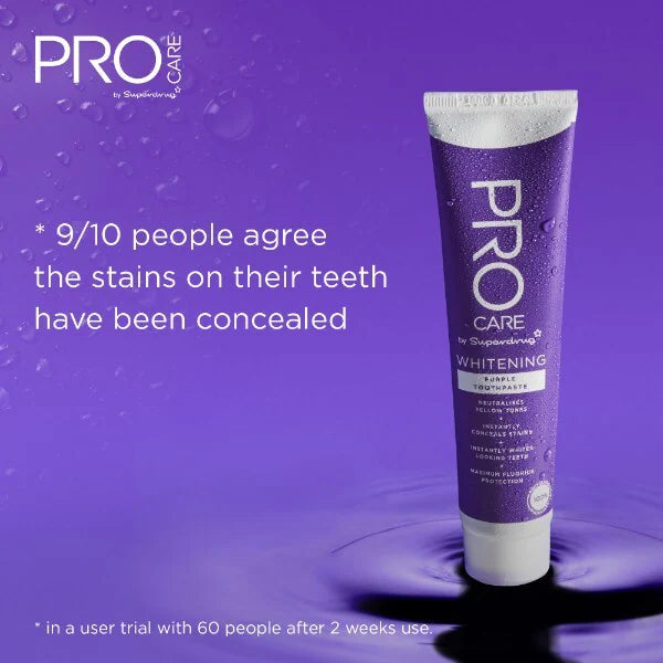 Superdrug ProCare purple whitening toothpaste 25ml (British brand)