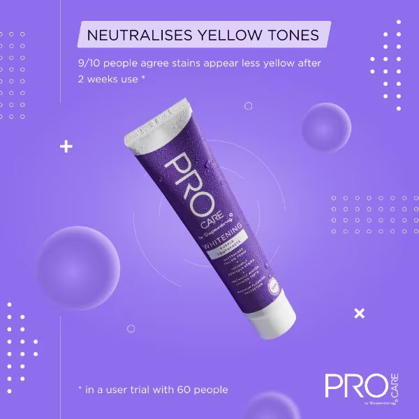 Superdrug ProCare purple whitening toothpaste 25ml (British brand)
