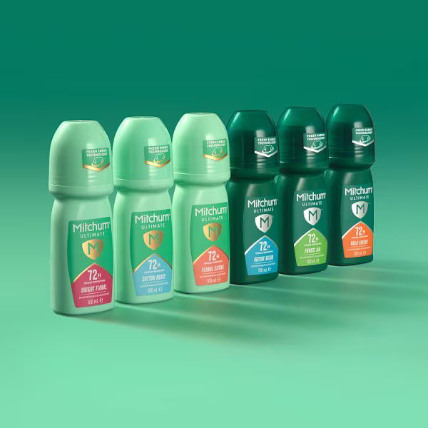 Mitchum Ultimate Roll On bright floral 100ml, imported from the UK