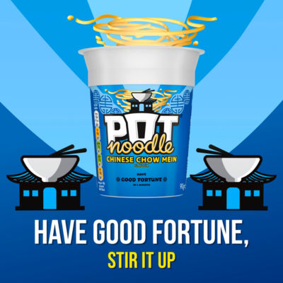 Pot Noodle Chinese Chow Mein instant noodles 90g, imported from the UK