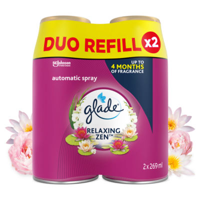 Glade automatic spray air freshener refills Relaxing Zen 2x269ml, UK version