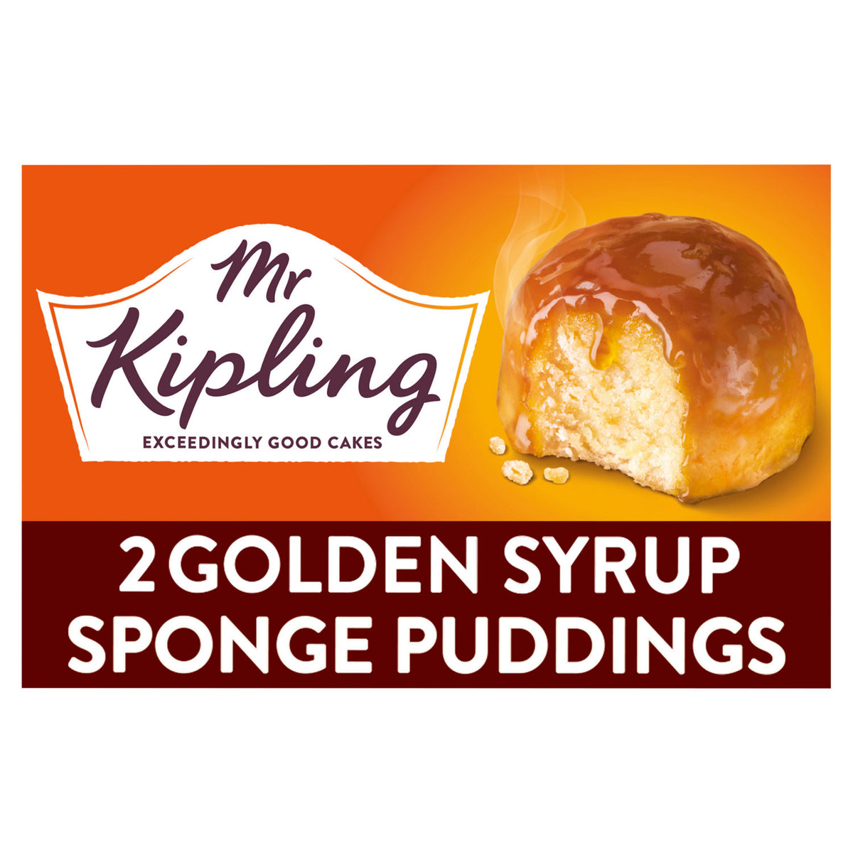 Mr Kipling golden syrup sponge pudding 2x95g, imported from the UK