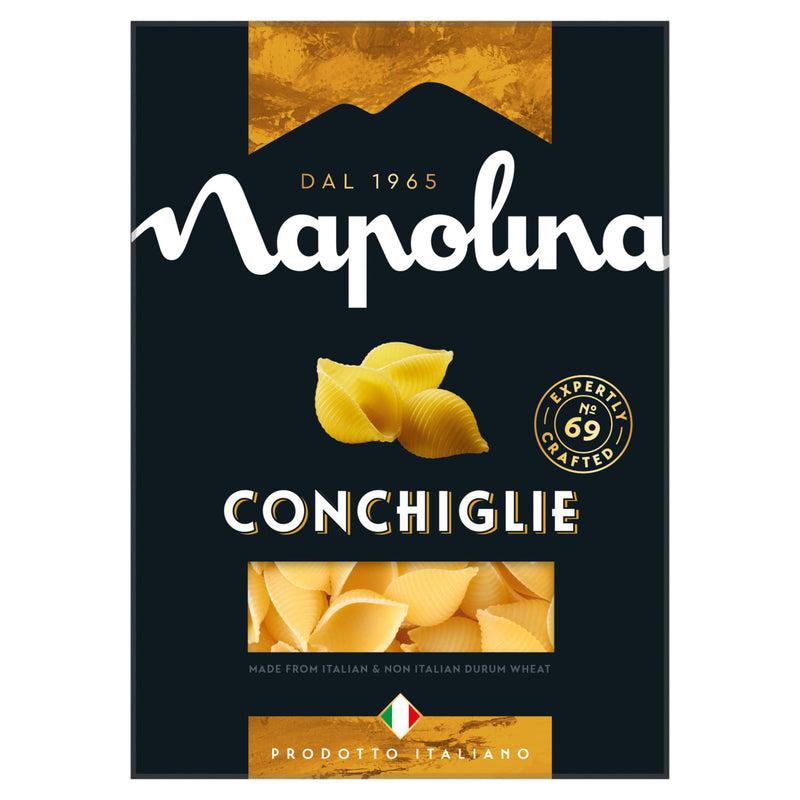Napolina Conchiglie pasta shells 500g, imported from the UK