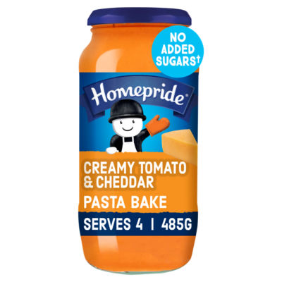Homepride creamy tomato and cheddar pasta bake sauce 485g, UK version