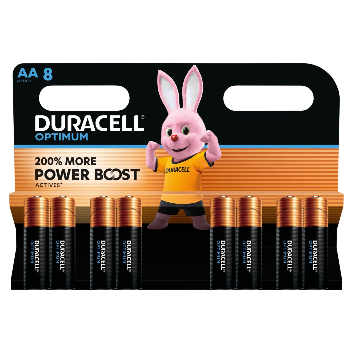 Duracell Optimum AA alkaline batteries 8 pack - British product