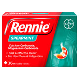 Rennie Spearmint antacid chewable tablets 36 tablets, imported from the UK