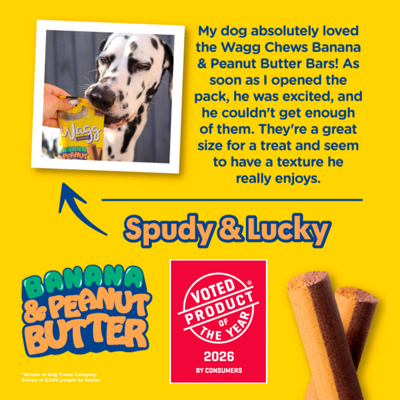 Wagg Chews Banana & Peanut Butter Bars 140g - British product