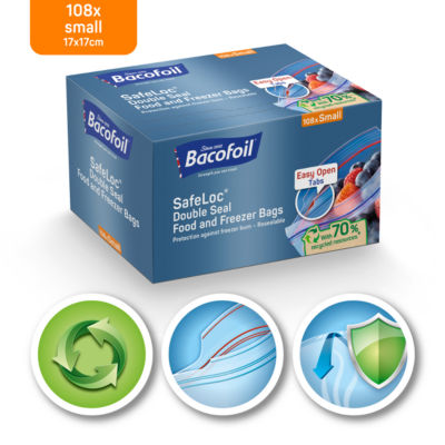 Bacofoil SafeLoc small freezer bags 216, imported from the UK