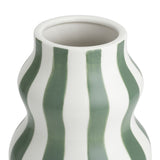 Habitat hand painted stripe vase green 25cm, imported from the UK