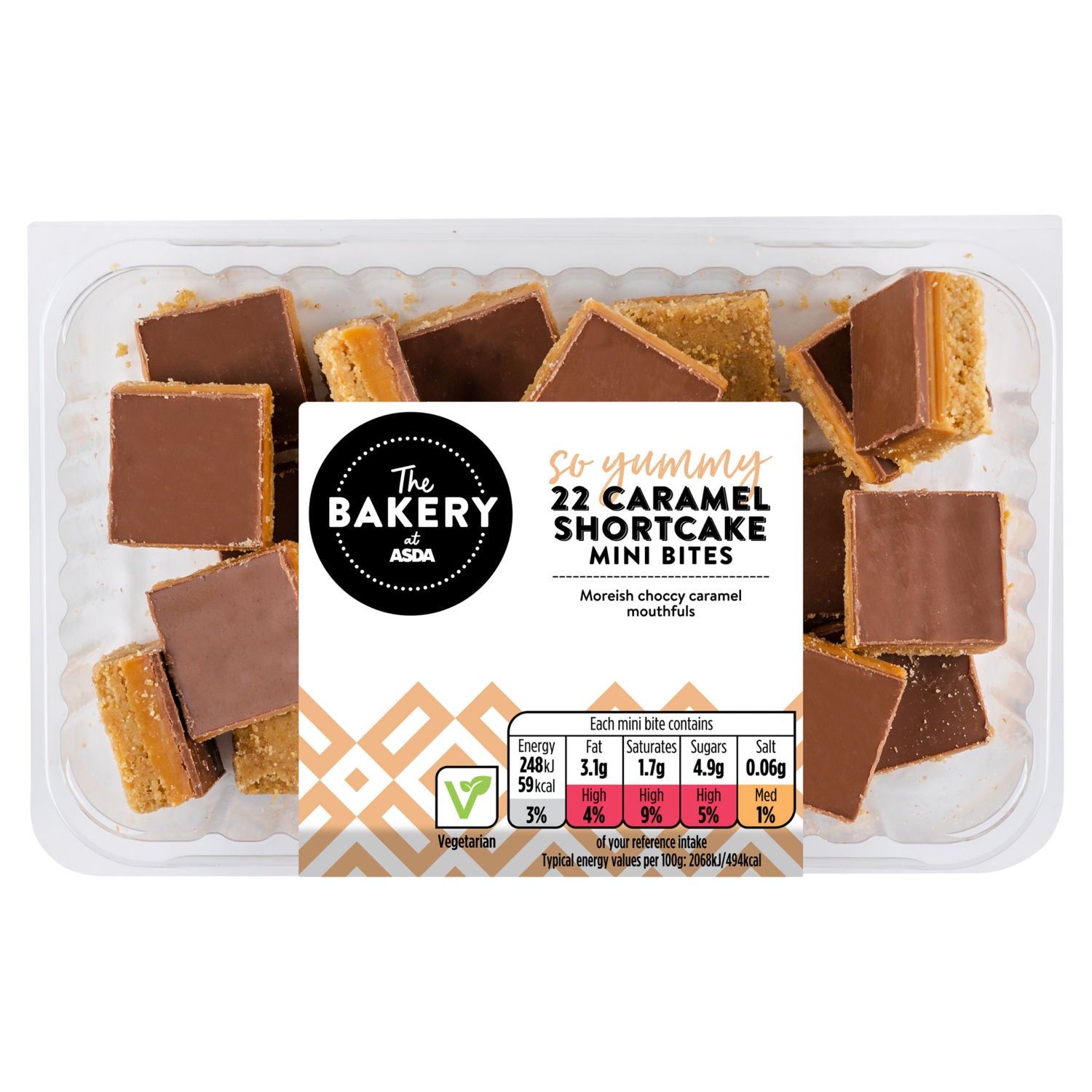 ASDA caramel shortcake mini bites 22 count (British brand)