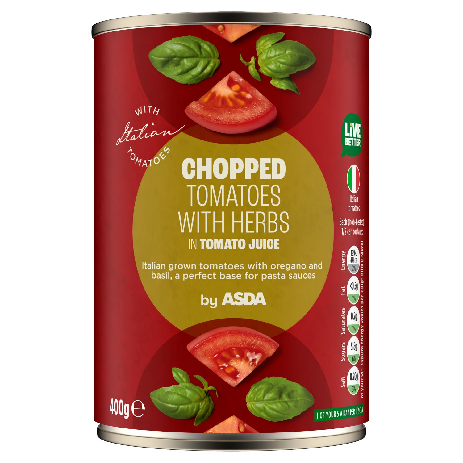 ASDA chopped tomatoes with herbs 400g - British product