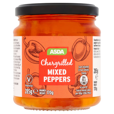 ASDA ASDA Chargrilled Mixed Peppers Garlic Oil Marinade 285g- Buy online at McGrocer