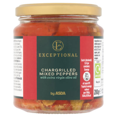 ASDA ASDA Chargrilled Mixed Peppers in Extra Virgin Olive Oil 280g- Buy online at McGrocer