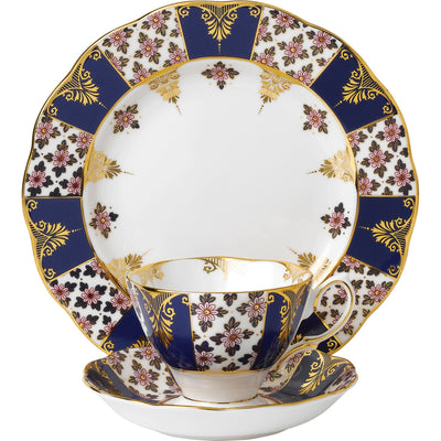 selfridges Royal Albert 100 Years Regency Blue Fine Bone China 3-Piece Tea Set- Buy online at McGrocer