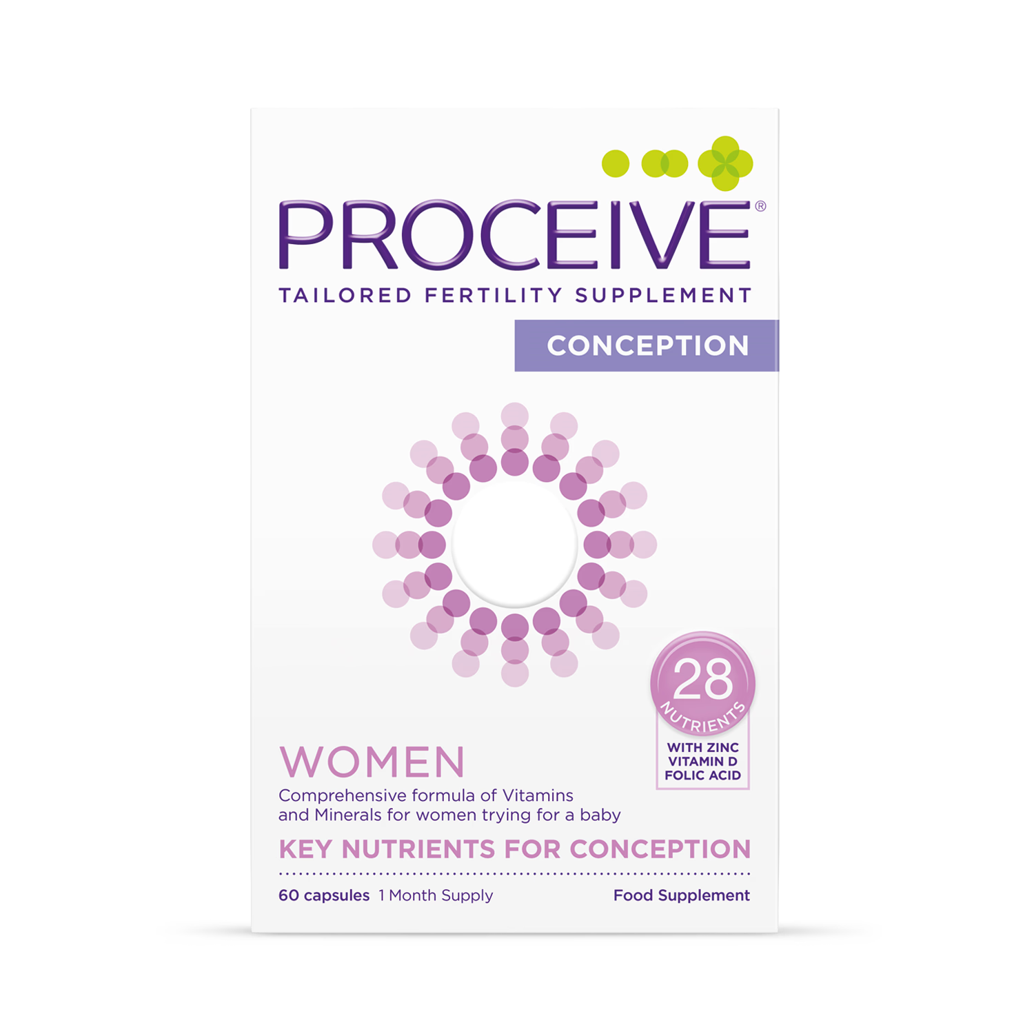 Proceive Women Advanced Fertility Supplement 60 Capsules, imported from the UK