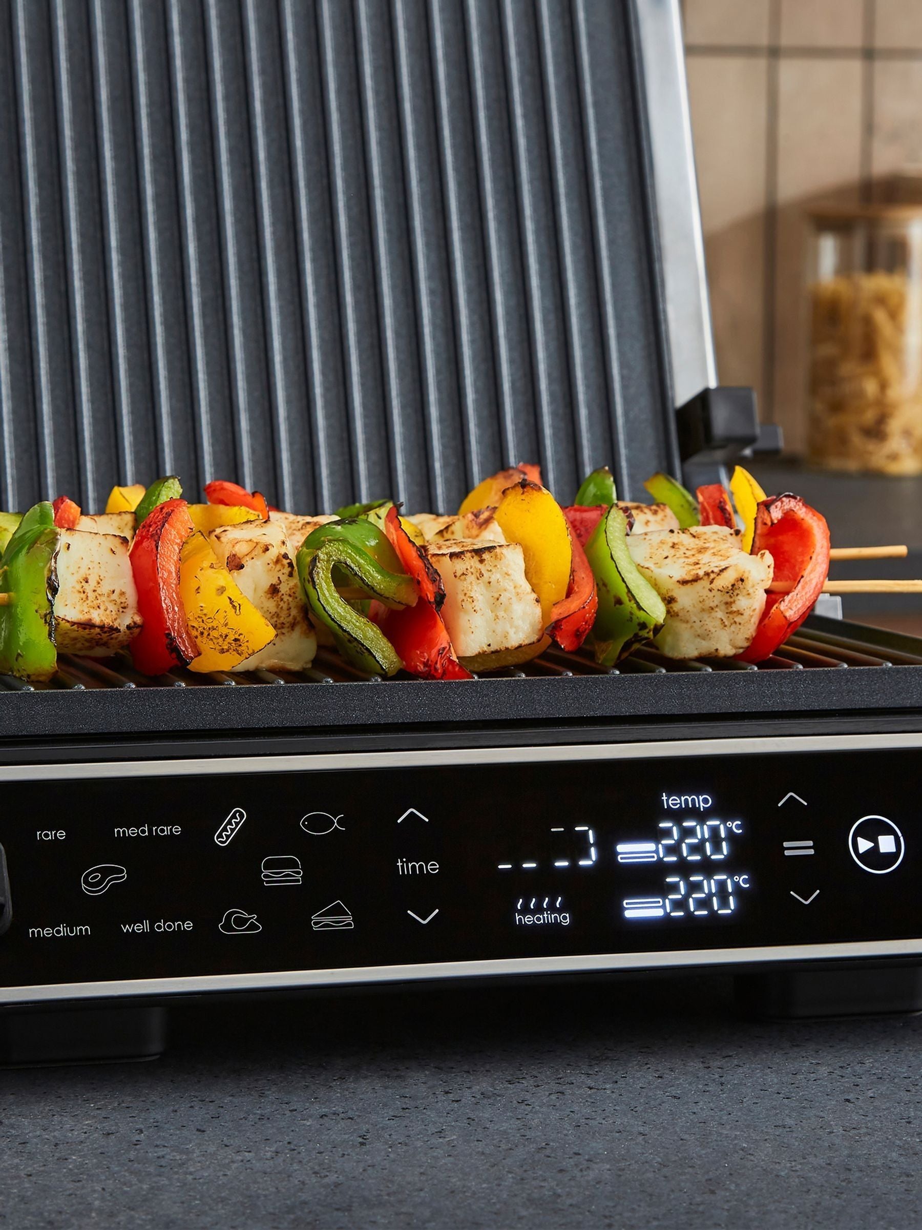 Morphy Richards Black ThermoGrill contact grill, imported from the UK