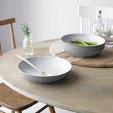 Denby stoneware pasta bowls light grey 22cm, imported from the UK
