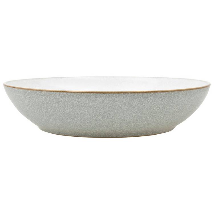 Denby stoneware pasta bowls light grey 22cm, imported from the UK