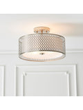 Gallery Home Keela ceiling light geometric metal fabric shade - British product