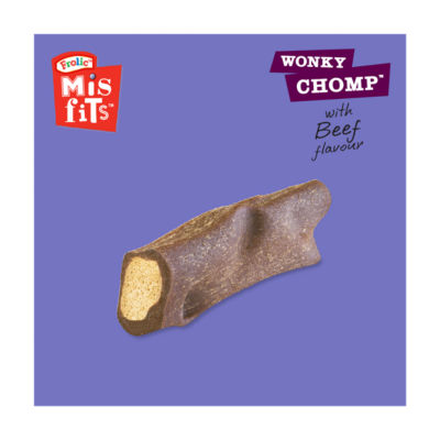 Misfits Wonky Chomp beef dog chews 170g, imported from the UK