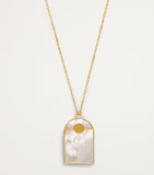L'ATELIER NAWBAR yellow gold diamond malachite Biladi Palm necklace, UK version