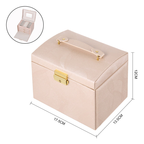 Livingandhome pink jewellery storage box with drawers, imported from the UK