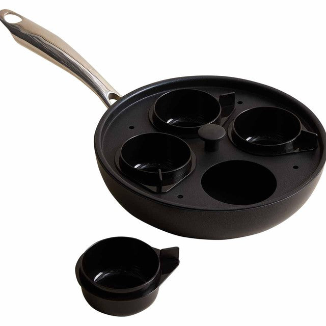 M&S aluminium egg poacher black 20cm, imported from the UK