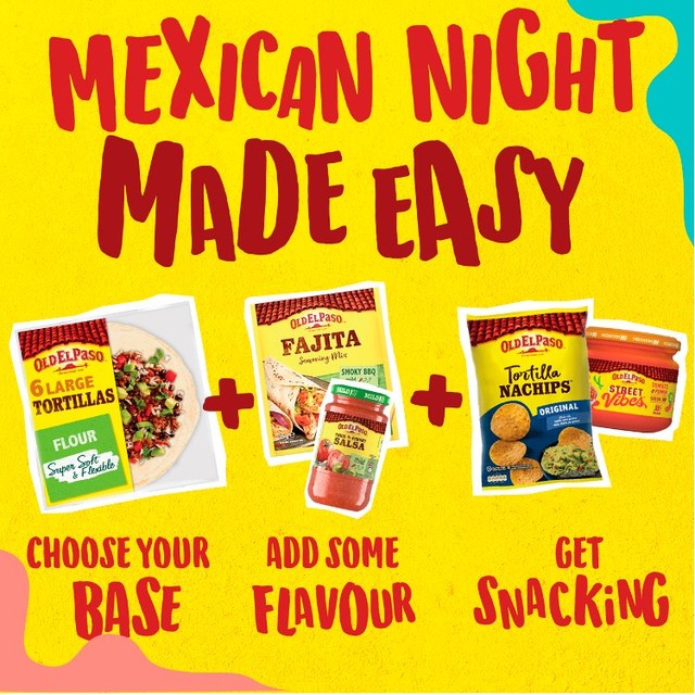 Old El Paso gluten free tortilla wraps 6 pack, imported from the UK