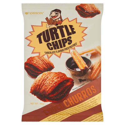 M&S Orion Turtle Chips Choco Churros Chocolate Flavour Fried Pastries 80g- Buy online at McGrocer