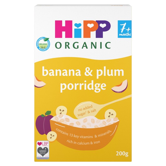 HiPP Organic banana and plum porridge 200g, UK version