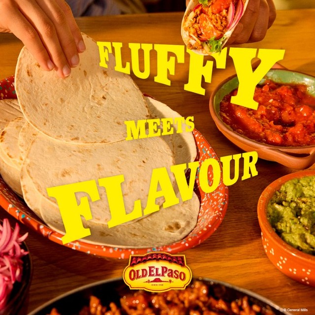 Old El Paso gluten free tortilla wraps 6 pack, imported from the UK