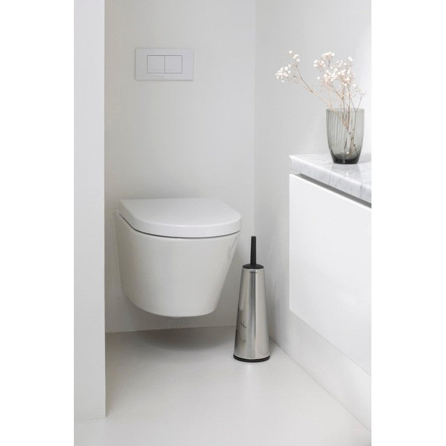 Brabantia toilet brush and holder Brilliant Steel - British product