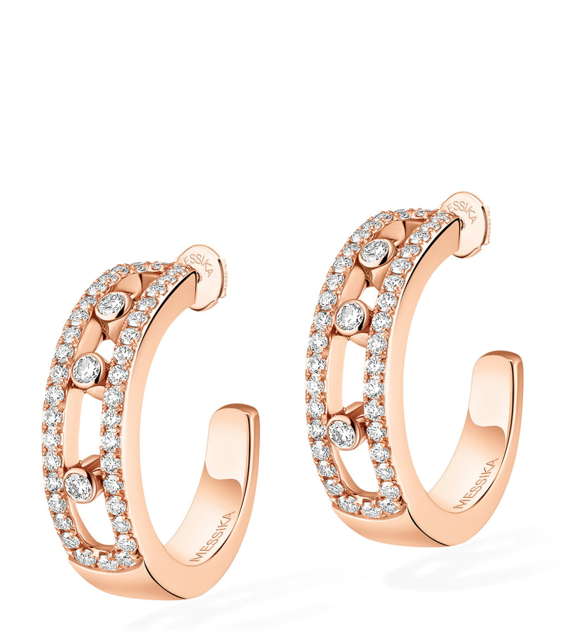 Move Classique Rose Gold and Diamond Hoop Earrings