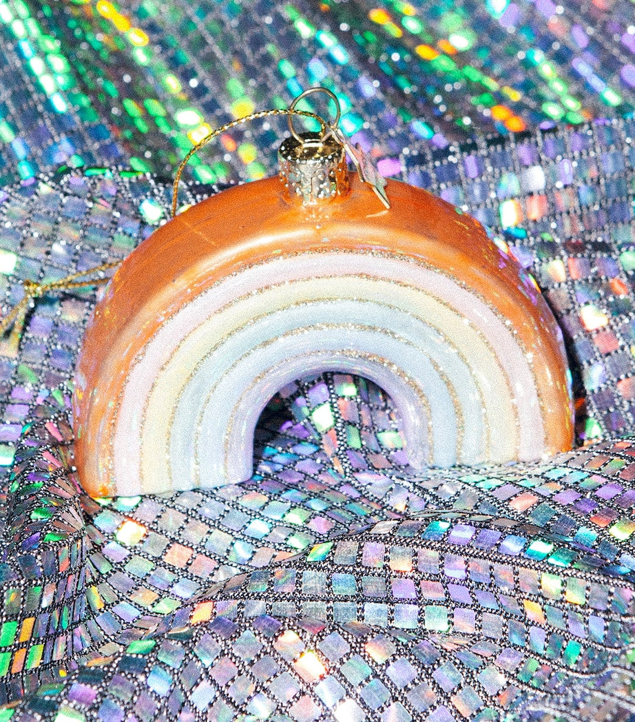 Hand-Painted Glass Rainbow Tree Ornament 6x8x2cm