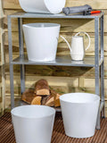 Wham white plastic planters 26cm set of 4, imported from the UK