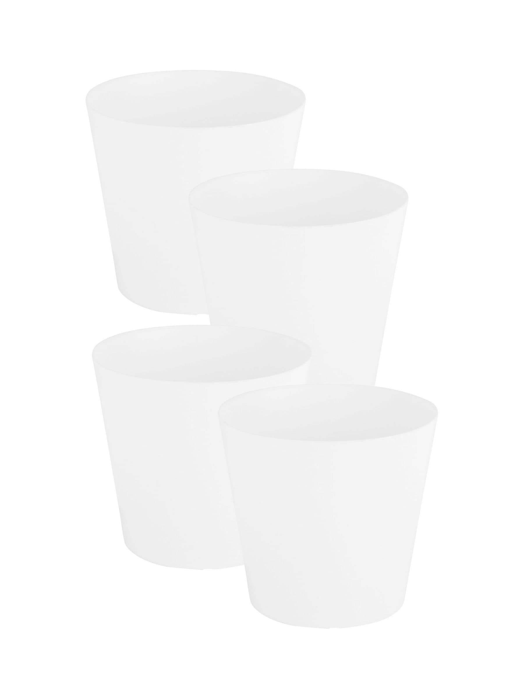 Wham white plastic planters 26cm set of 4, imported from the UK