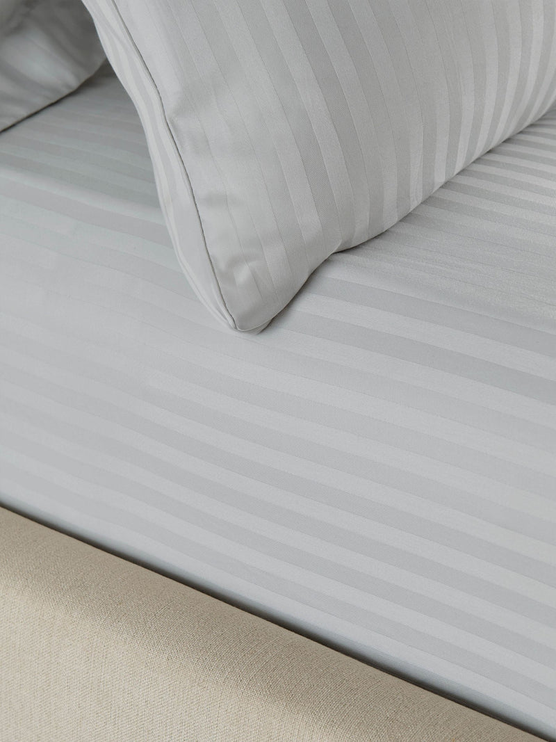 Catherine Lansfield grey satin stripe fitted sheet - British product