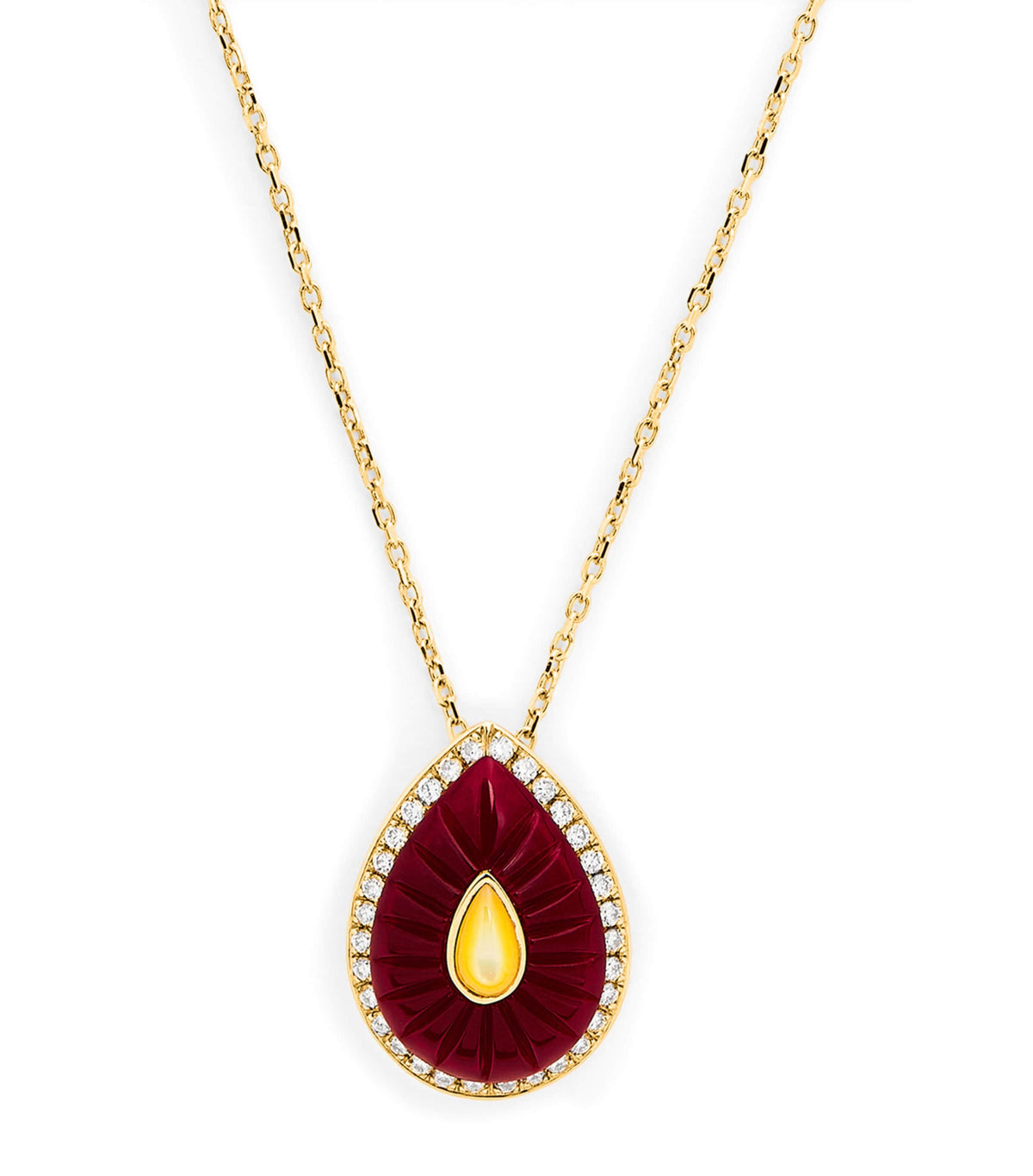 L'ATELIER NAWBAR yellow gold diamond amethyst pearl Bond Street necklace, UK version