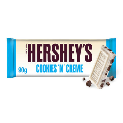 Tesco Hershey's Cookies 'N' Creme White Chocolate Bar 90g- Buy online at McGrocer