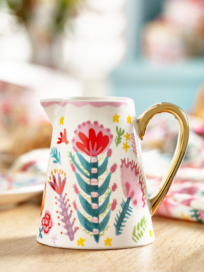 Next Lucy Tiffney Multi Floral Stoneware Milk Jug- Buy online at McGrocer