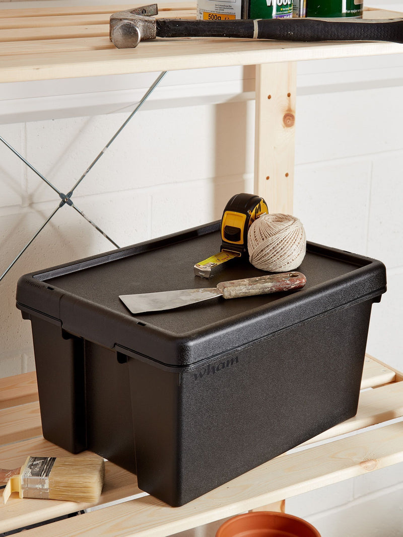 Wham black plastic storage boxes 16L set of 3 (British brand)