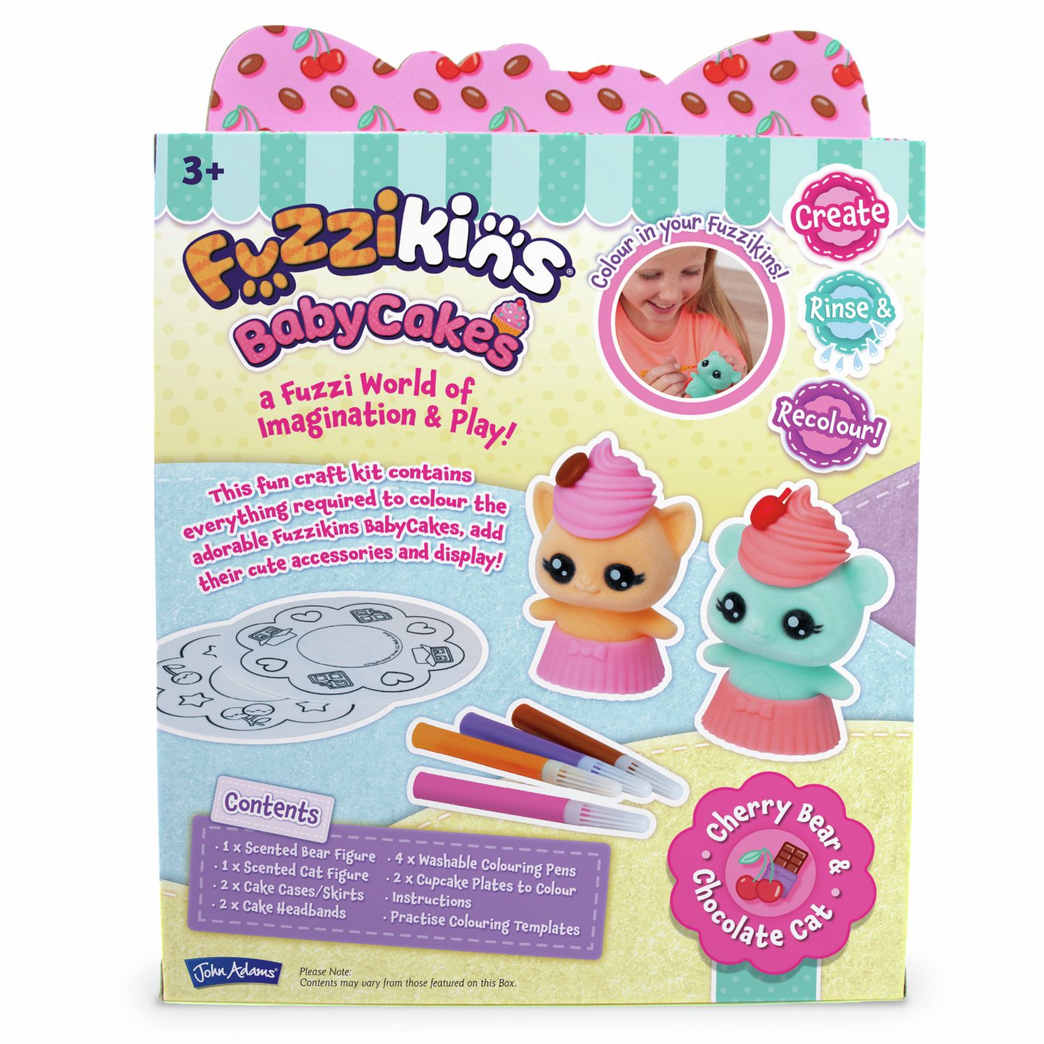 Fuzzikins Baby Cakes craft kit and washable pens, UK version