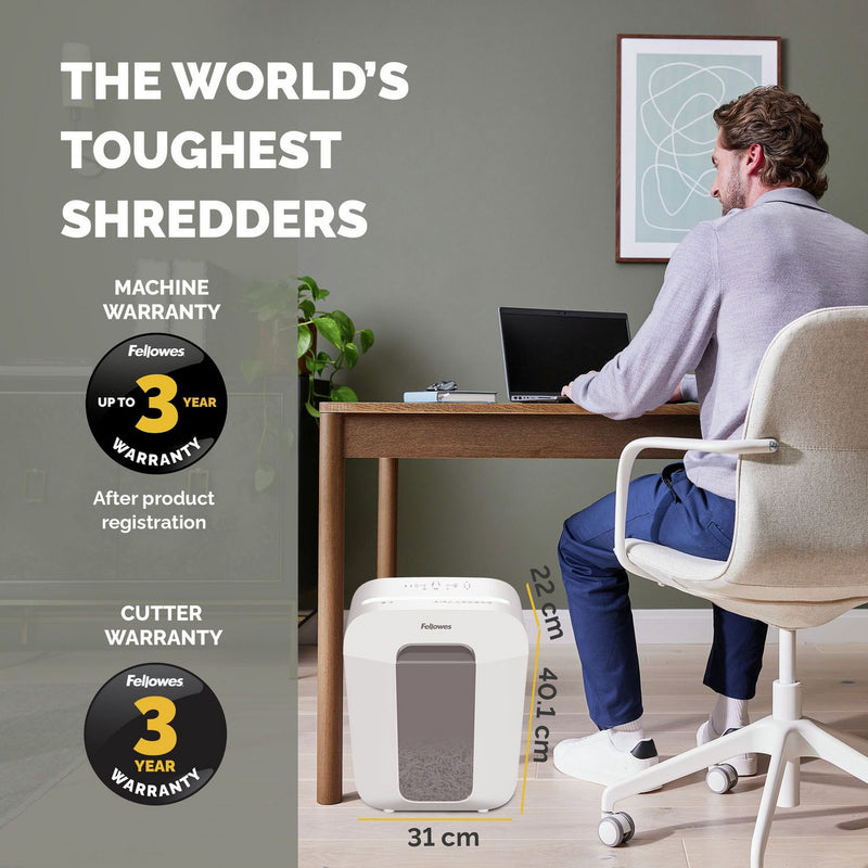 Fellowes LX50 cross cut shredder 17 litre, imported from the UK