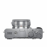 Fujifilm X-E5 silver mirrorless camera with XF23mm lens (British brand)